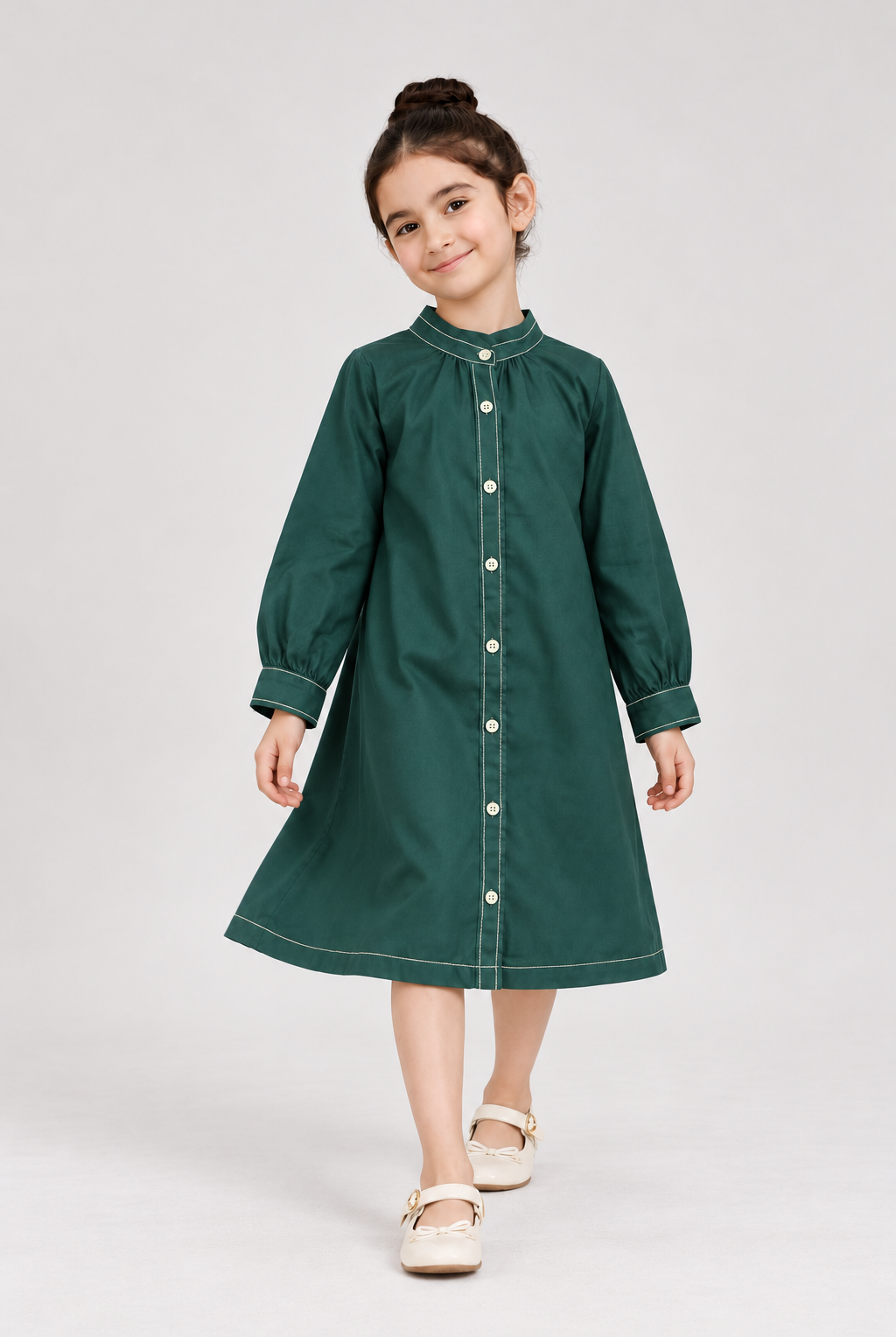 GDR2170 green dress lifestyle view