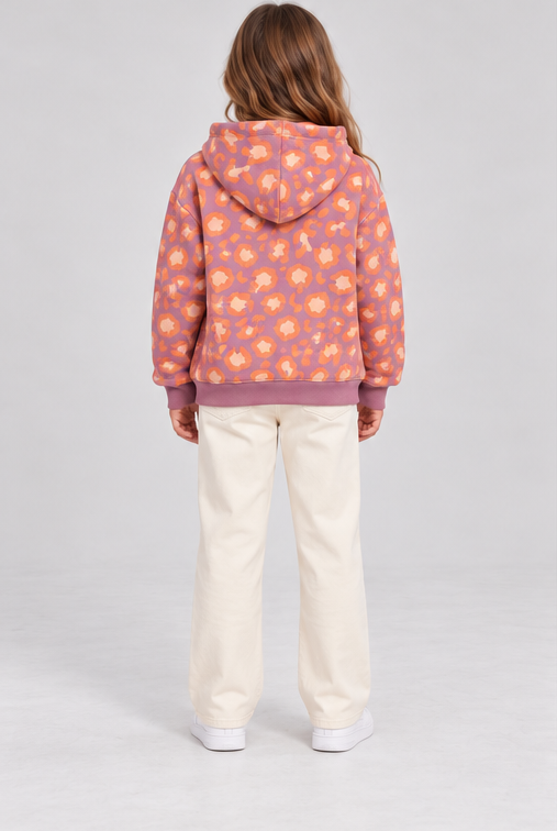 Gingersnaps girls' hoodie model photo, back view