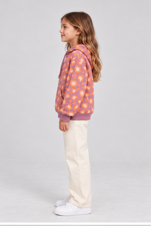 Gingersnaps girls' hoodie model photo, left view