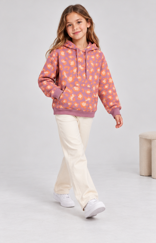 Gingersnaps girls' hoodie model photo, lifestyle view