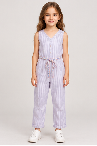front view of girls gjs0252 jumpsuit on girl model