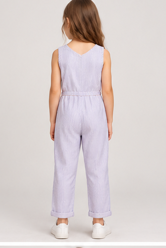 back view of girls gjs0252 jumpsuit on girl model