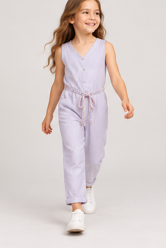 lifestyle view of girls gjs0252 jumpsuit on girl model