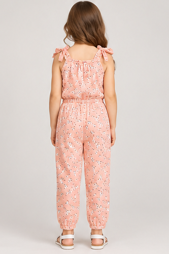 back view of girls gjs0253 jumpsuit on girl model