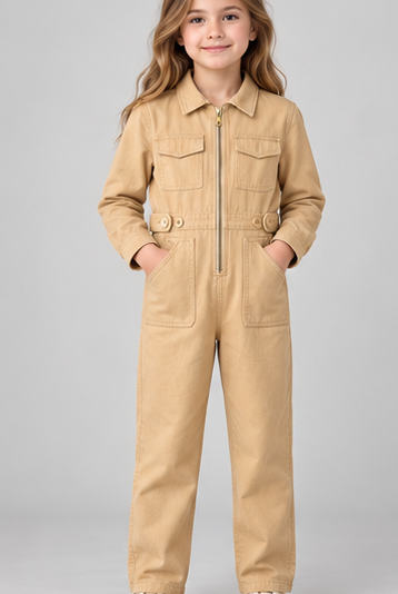 gjs0363 front view, girls jumpsuit on child model