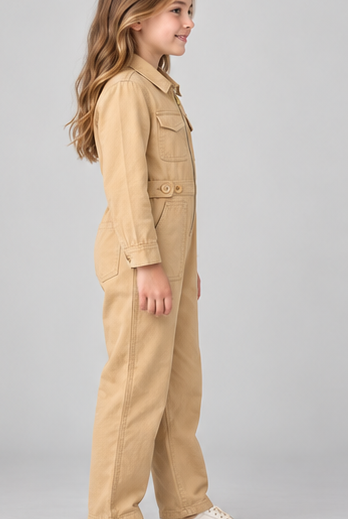 gjs0363 right view, girls jumpsuit on child model