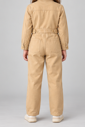 gjs0363 back view, girls jumpsuit on child model
