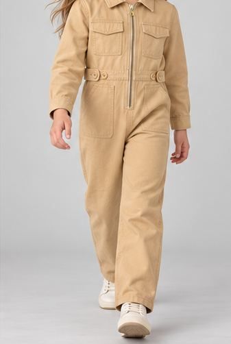 gjs0363 lifestyle view, girls jumpsuit on child model