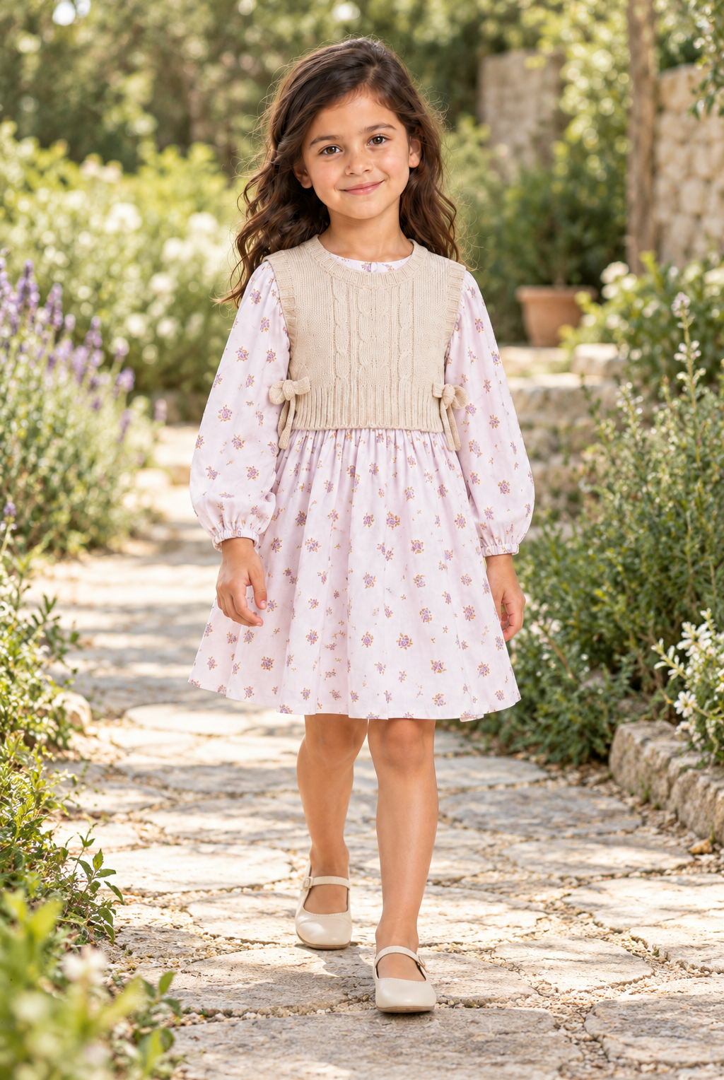 فستان بيبي منقوش, purple, lifestyle model view