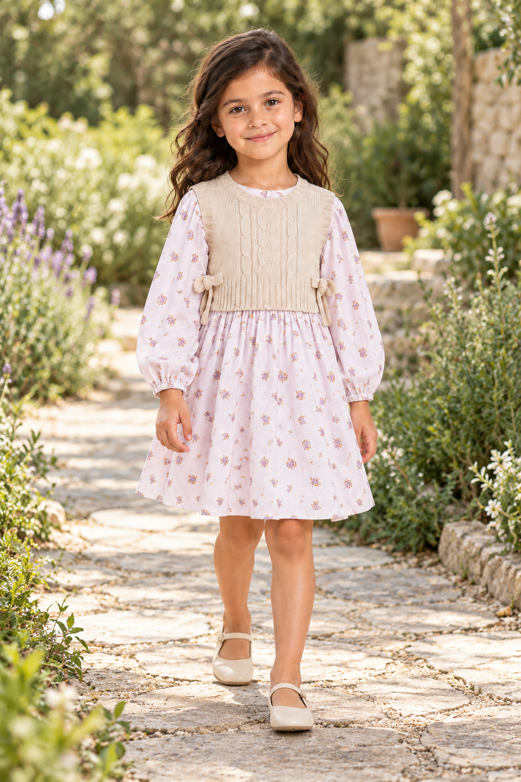 فستان بيبي منقوش, purple, lifestyle model view