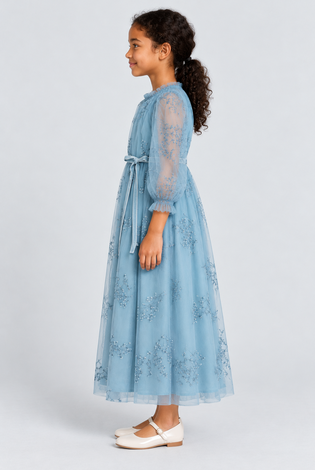 فستان سواريه طويل بناتي — side model view