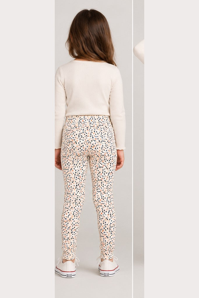 بنطلون بناتي ليقنز مزخرف — back view