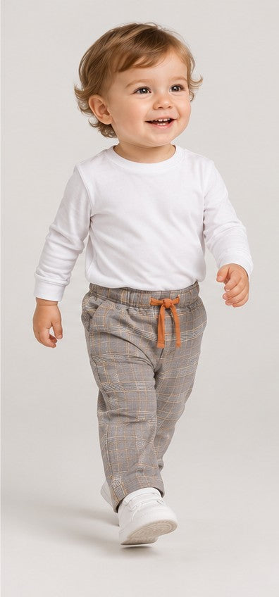 Gingersnaps boys plaid pants lifestyle view