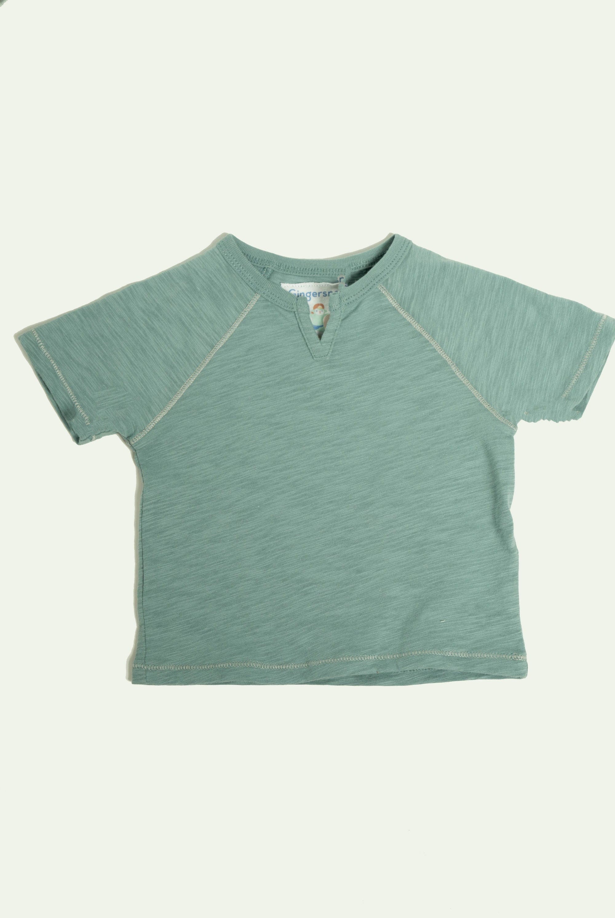 جينجرسنابس تيشيرت رضع ولادي بفتحة صدر V أخضر