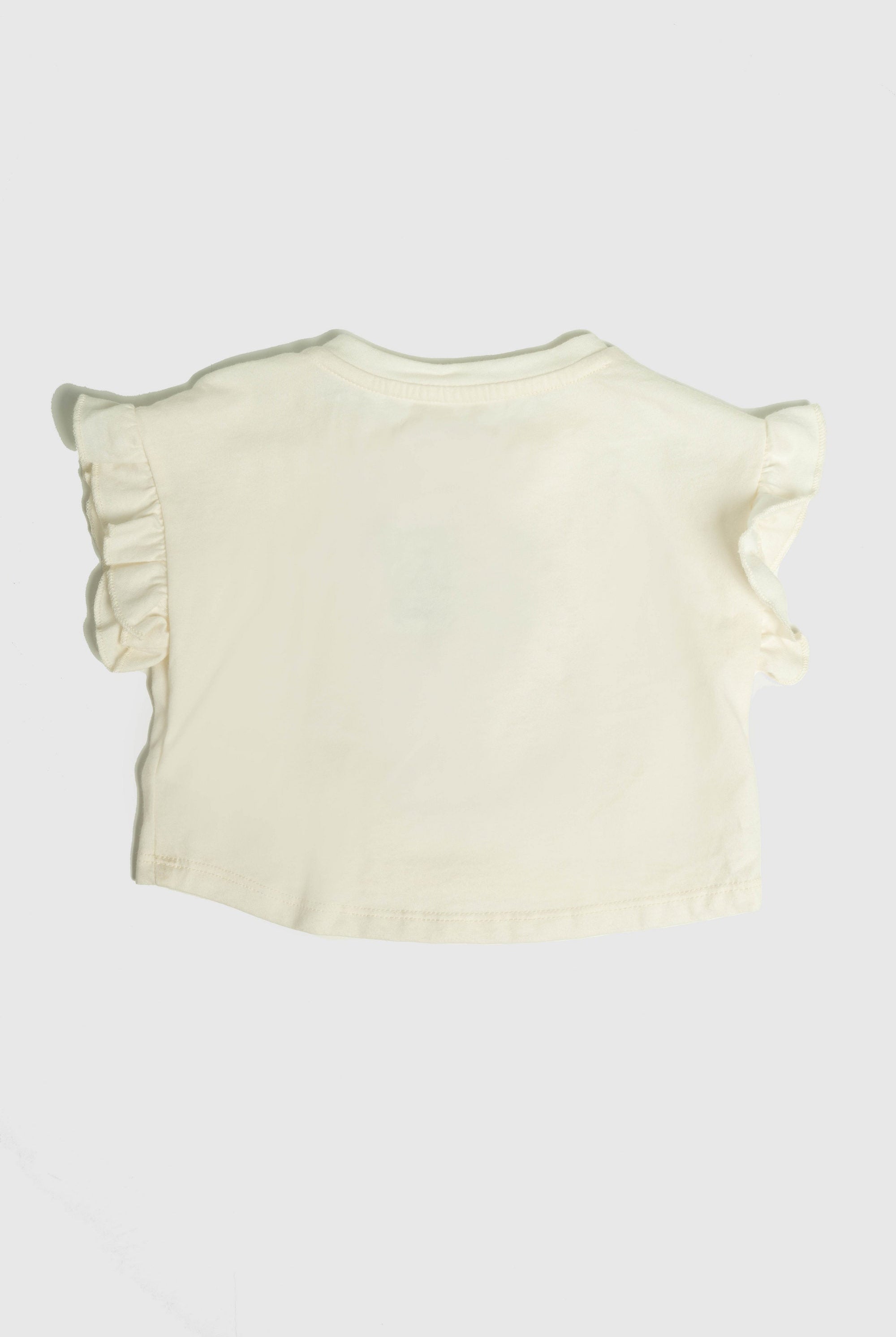 جينجرسنابس بلوزة بناتي رضع منقوشة بورد نص كم أوف وايت