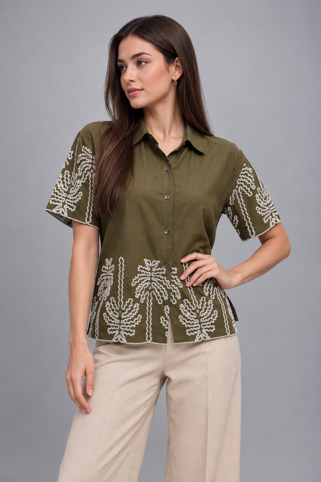 lv0762s262ny – أخضر جيشي – front view
