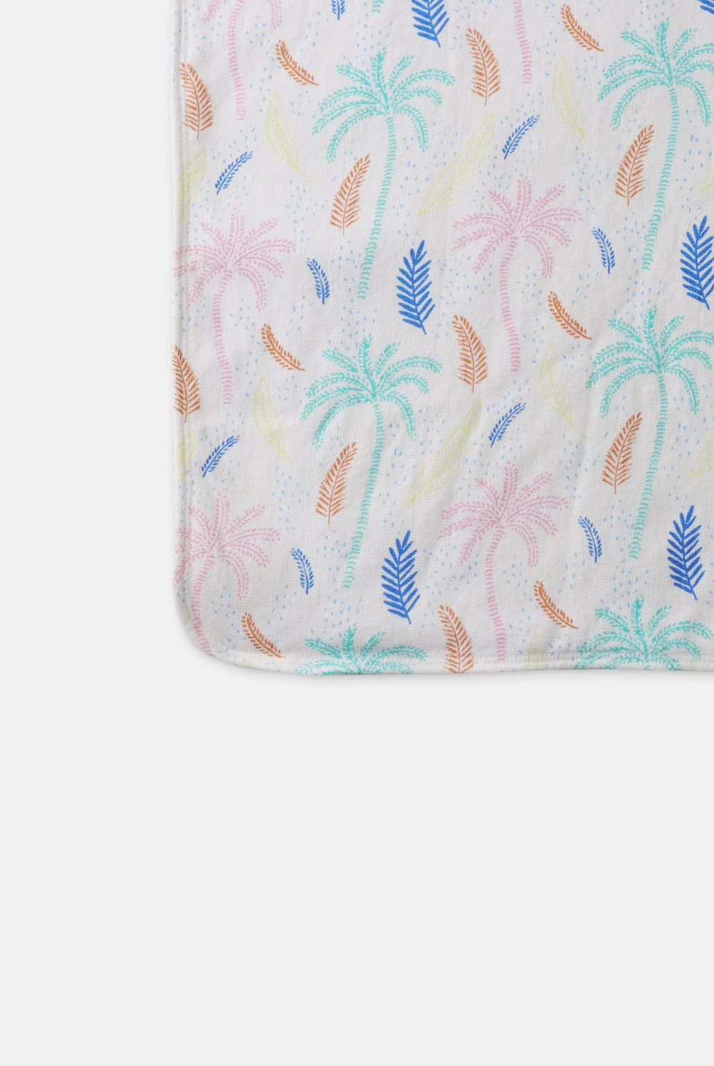 جينجرسنابس منشفة بغطاء راس للبنات بطبعة اشجار متعدد الألوان