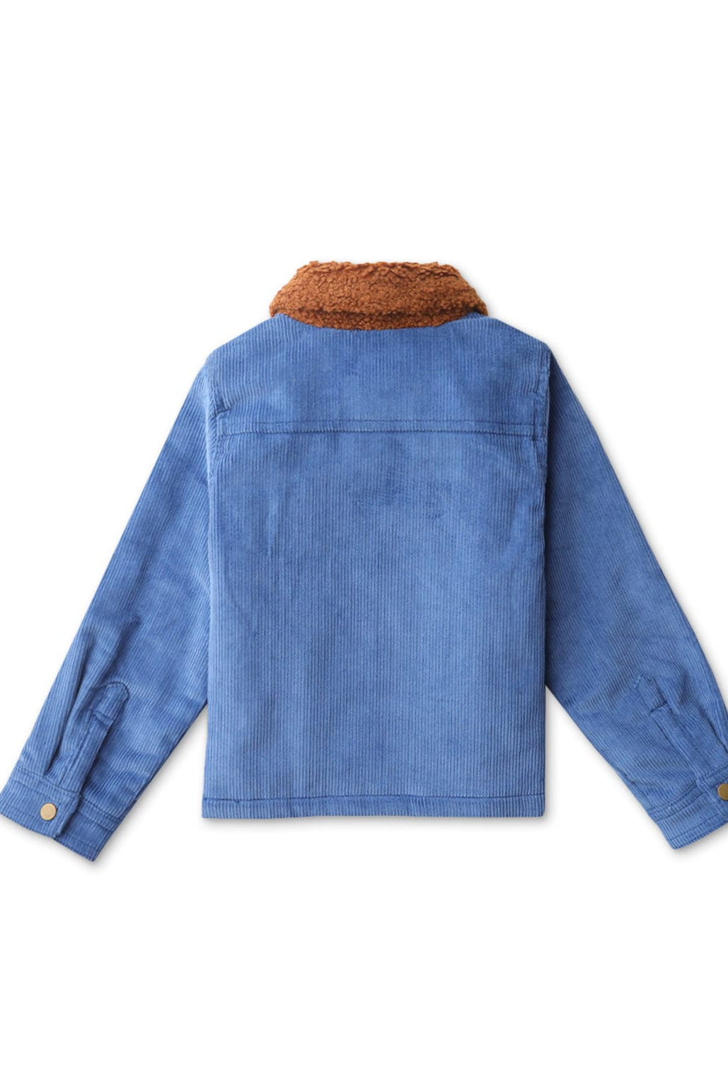 جينجرسنابس جاكيت أطفالي سادة بياقة فرو أزرق