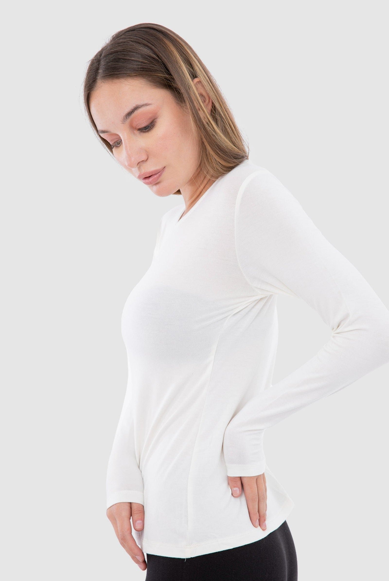 كارينا بلوزة كم طويل من الفيسكوز