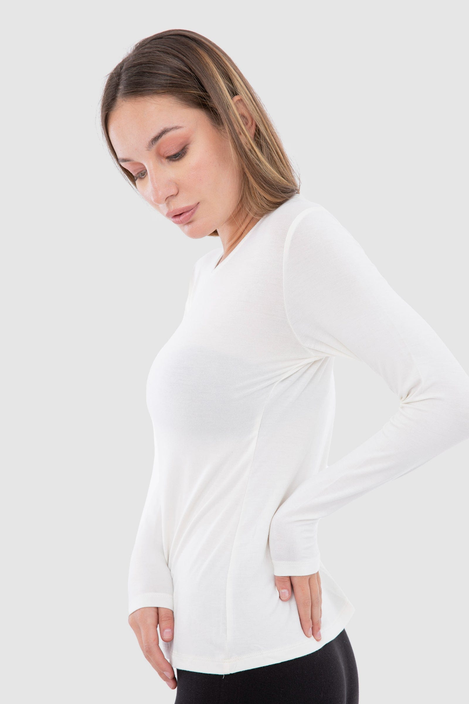 كارينا بلوزة كم طويل من الفيسكوز