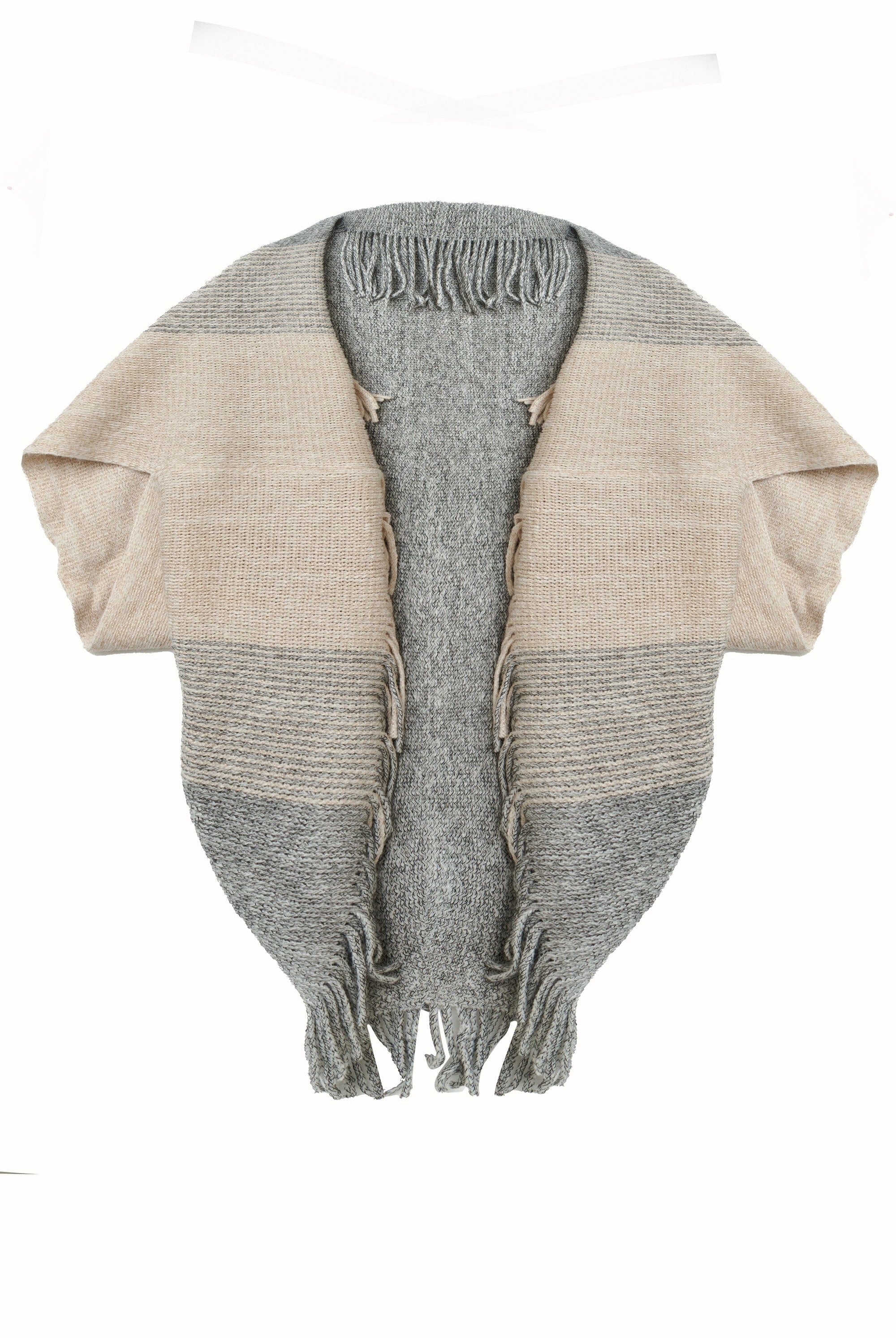 ميكا شال مزين بخيوط كاروهات واكمام قصيرة