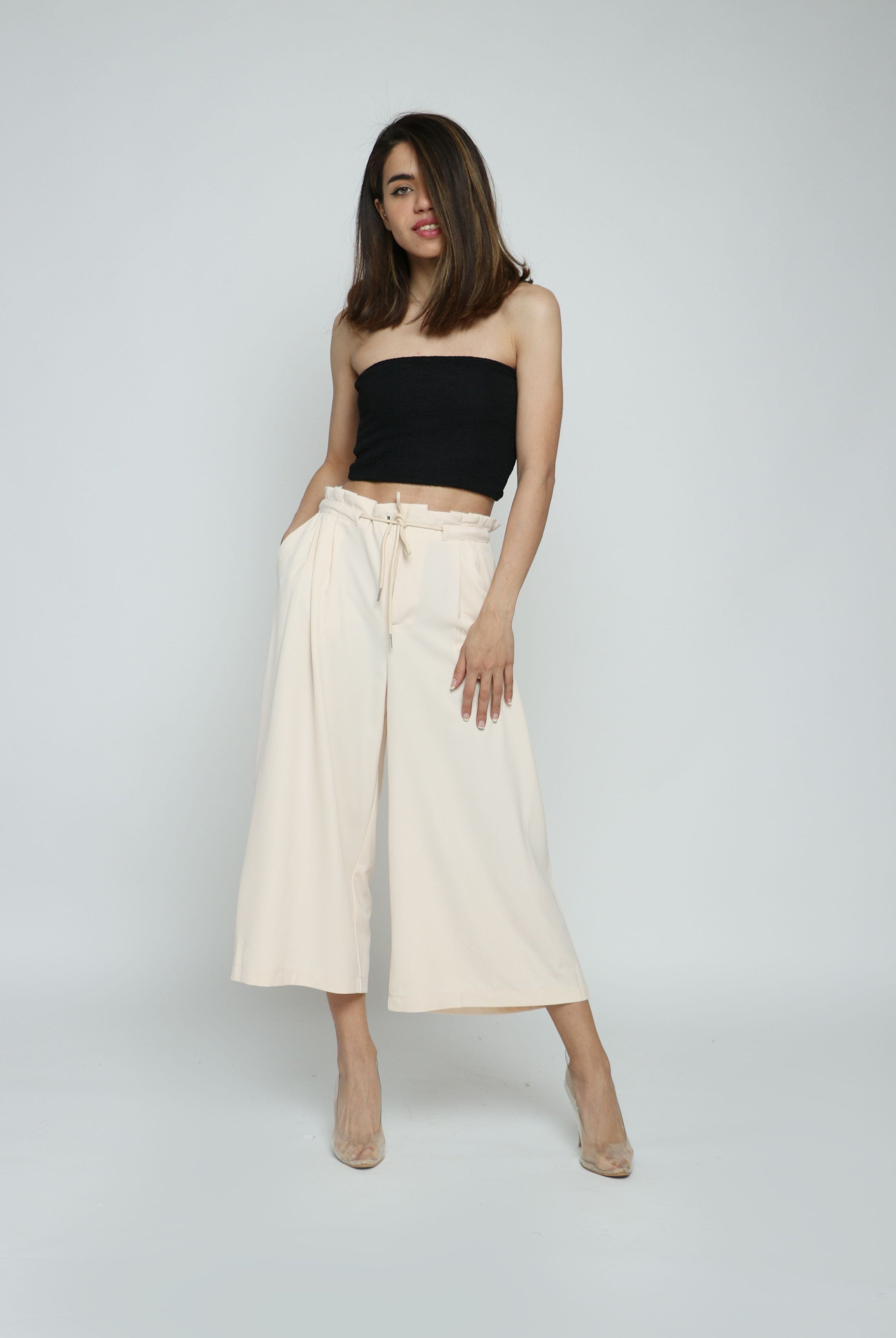 كيتشن بنطلون رسمي نسائي برباط علي الخصر