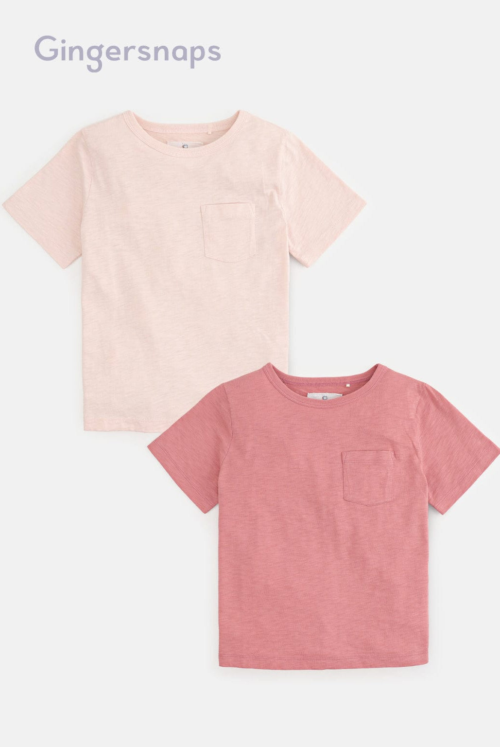 جينجرسنابس تيشيرت قطني بجيب واحد نص كم أولادي وردي