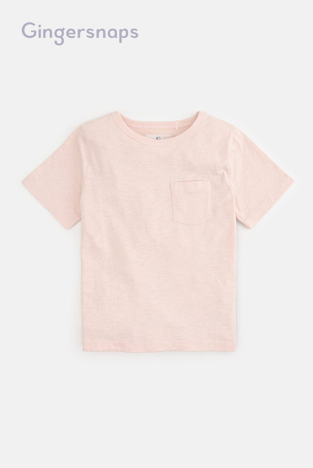 جينجرسنابس تيشيرت قطني بجيب واحد نص كم أولادي وردي