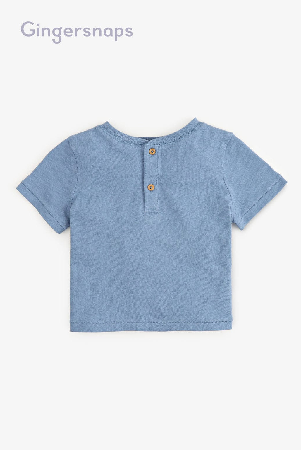 جينجرسنابس تيشيرت أولادي مطرز من الصدر نص كم ازرق/زهري