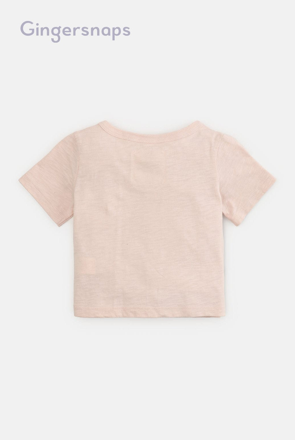 جينجرسنابس تيشيرت أولادي بجيب نص كم وردي