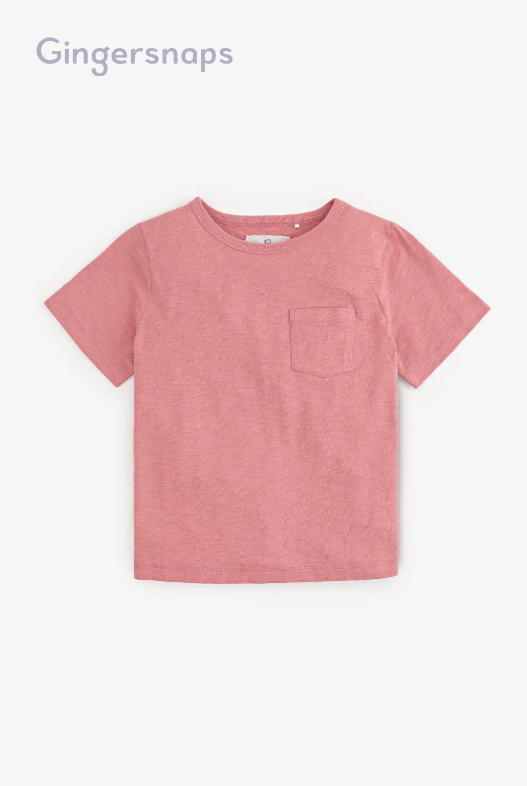 جينجرسنابس تيشيرت قطني بجيب واحد نص كم أولادي وردي