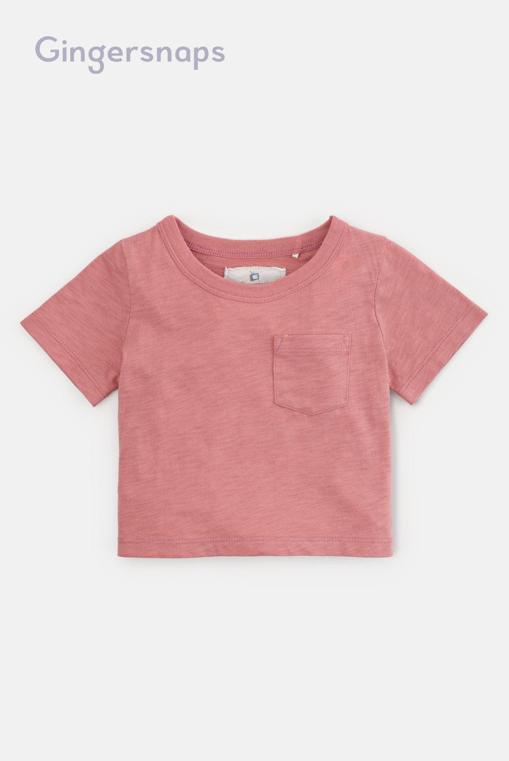 جينجرسنابس تيشيرت أولادي بجيب نص كم وردي