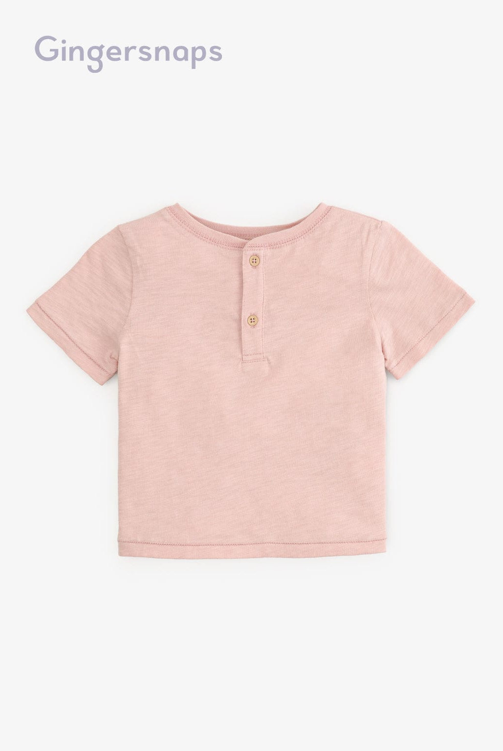 جينجرسنابس تيشيرت أولادي مطرز من الصدر نص كم ازرق/زهري