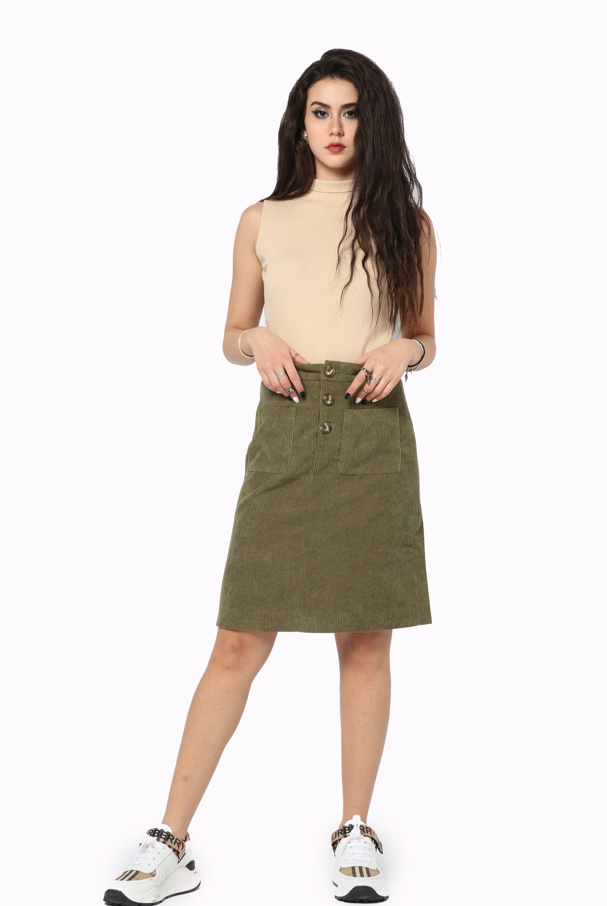 كيتشن بلوزة مضلعة برقبة كت نسائي