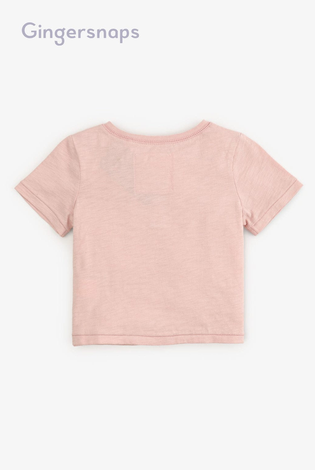 جينجرسنابس تيشيرت أولادي مطرز من الصدر نص كم ازرق/زهري