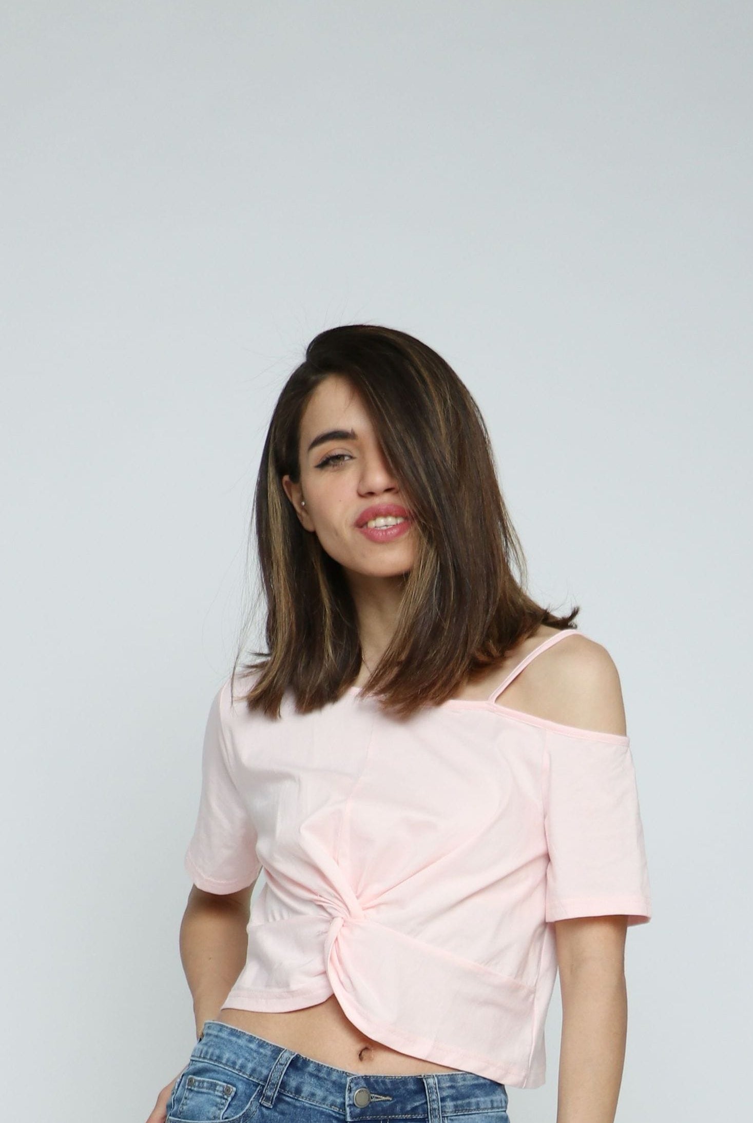 كيتشن بلوزة كتف وكتف قصيرة نسائي