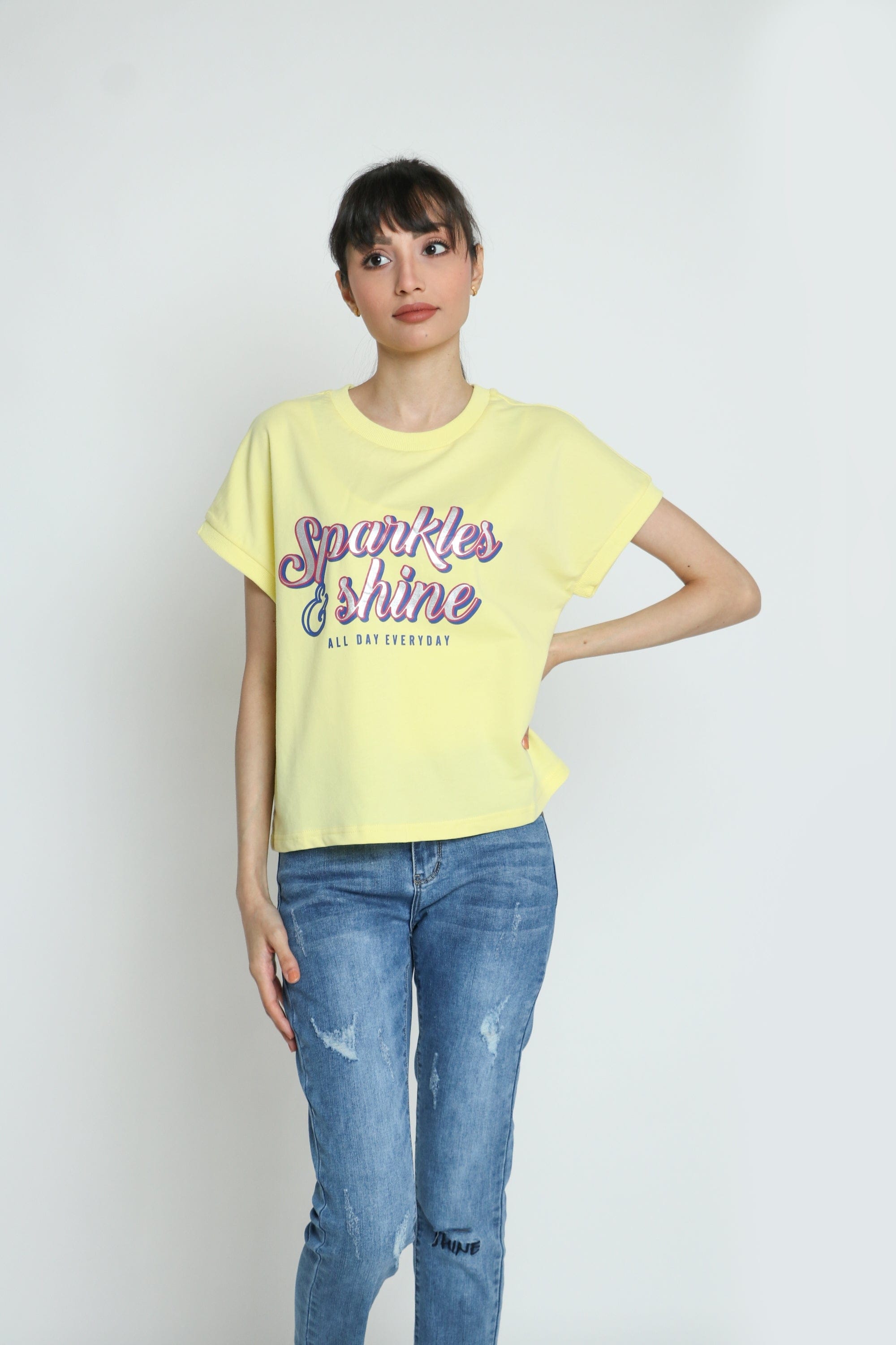 كيتشن تيشيرت كاجوال كم قصير نسائي