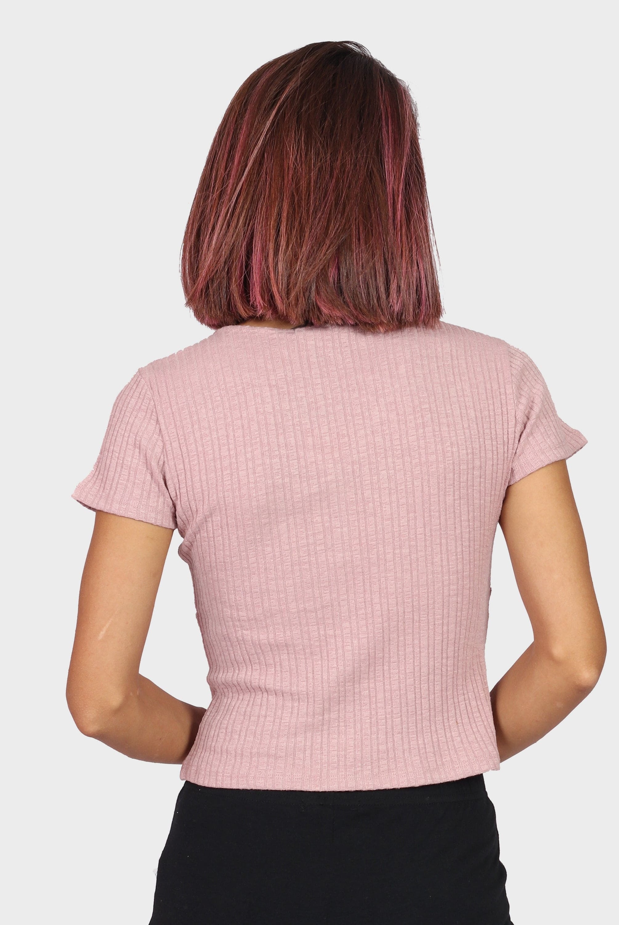 كيتشن بلوزة قصيرة نص بطن سادة سبعة كم قصير نسائي