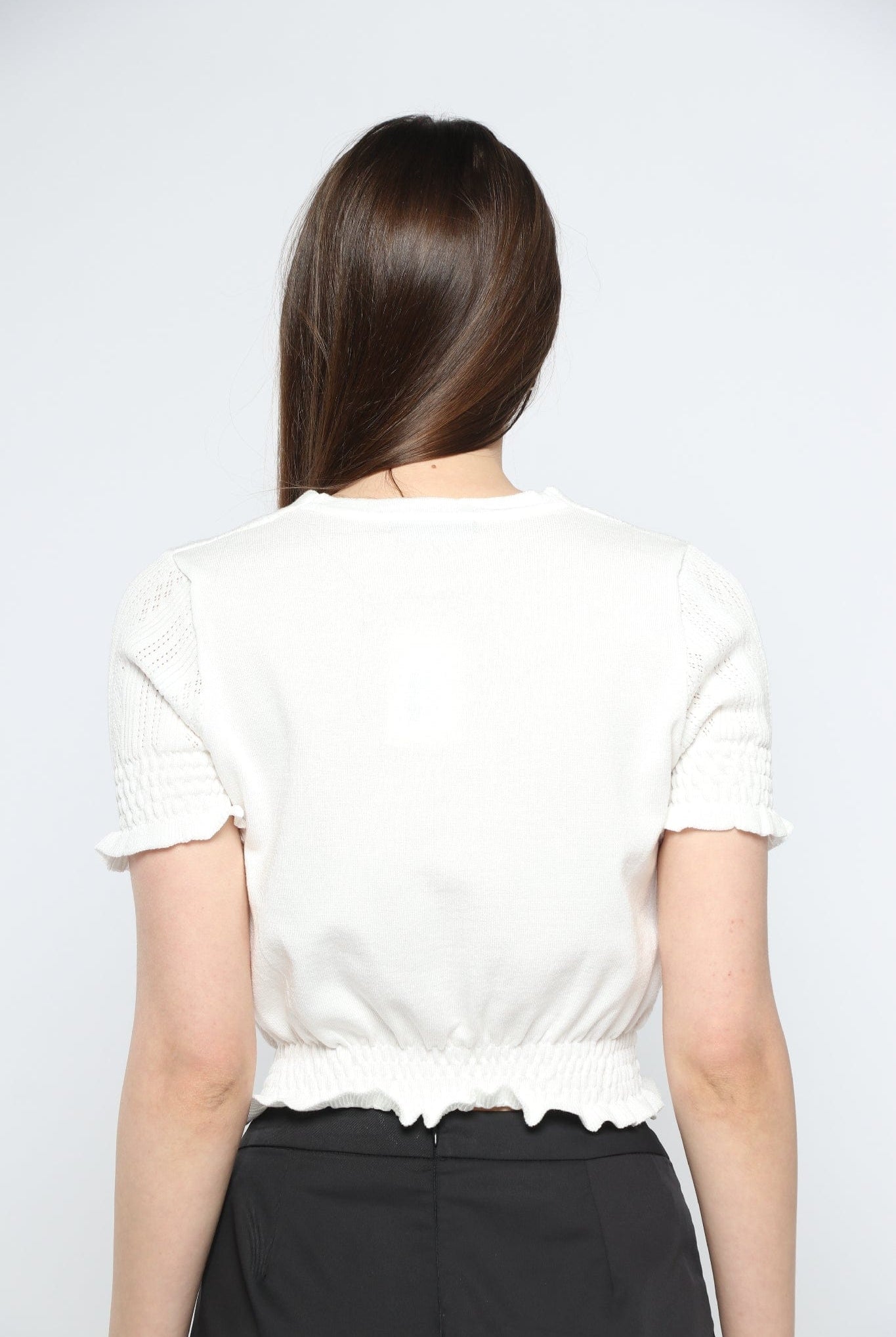 كيتشن بلوزة بأزرار أمامية واكمام قصيره