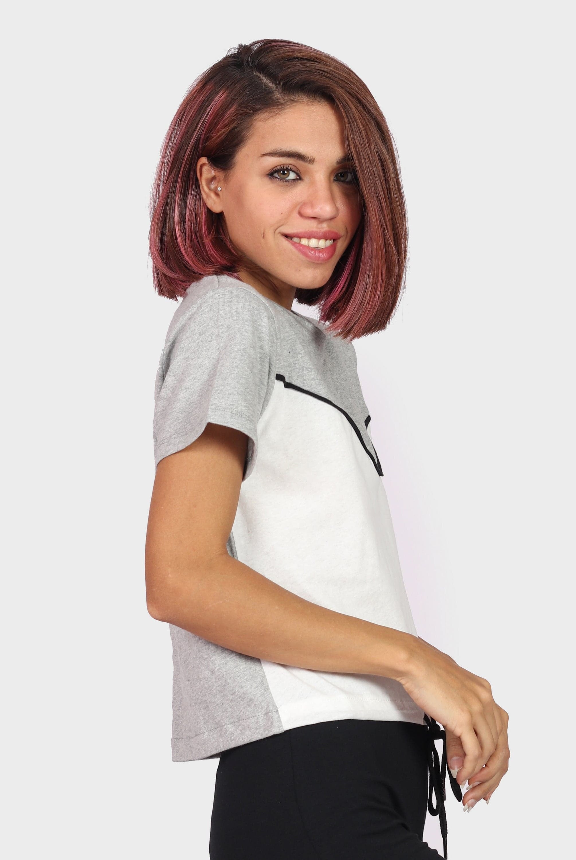 كيتشن بلوزة قطن لونين نص كم قصيرة نسائي