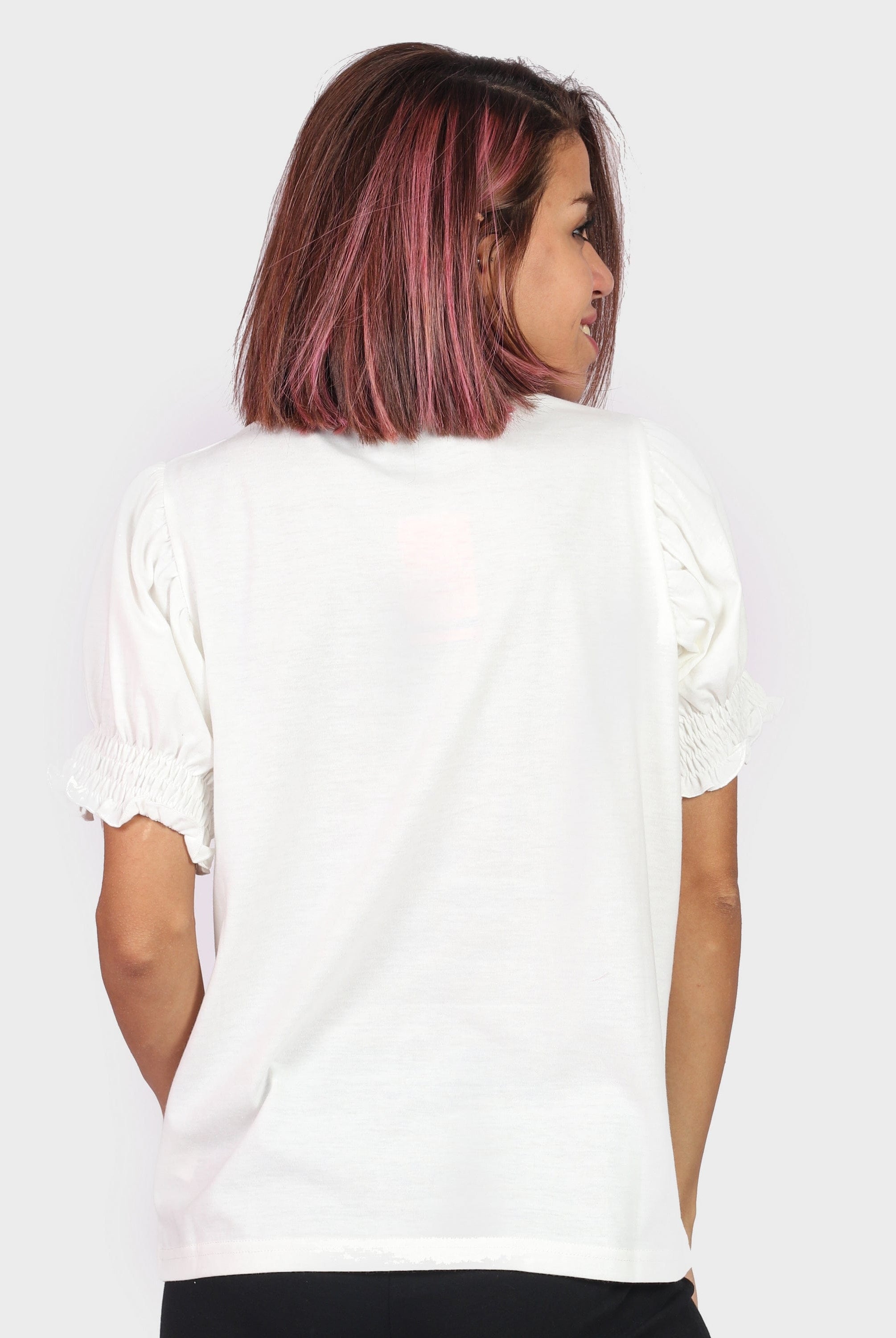 كيتشن بلوزة سادة نص كم بف نسائي