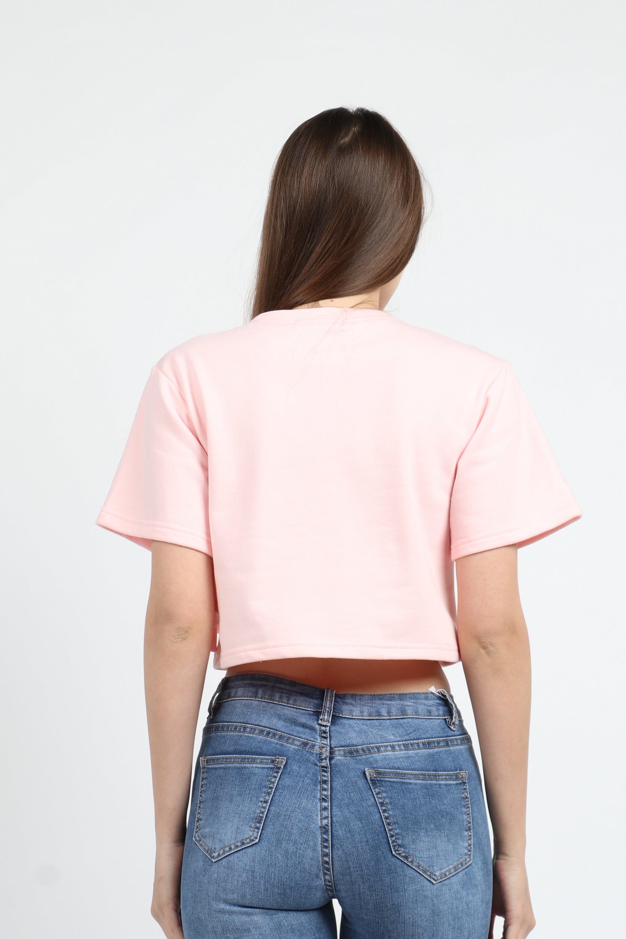 كيتشن بلوزة نص بطن كم قصير مع كشكشة نسائي