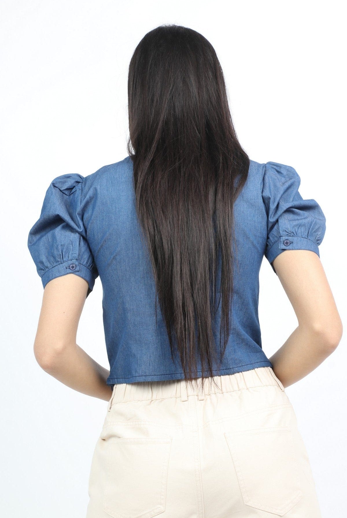 كيتشن بلوزة قصيرة مطاطة نص بطن بحمالات عريضة