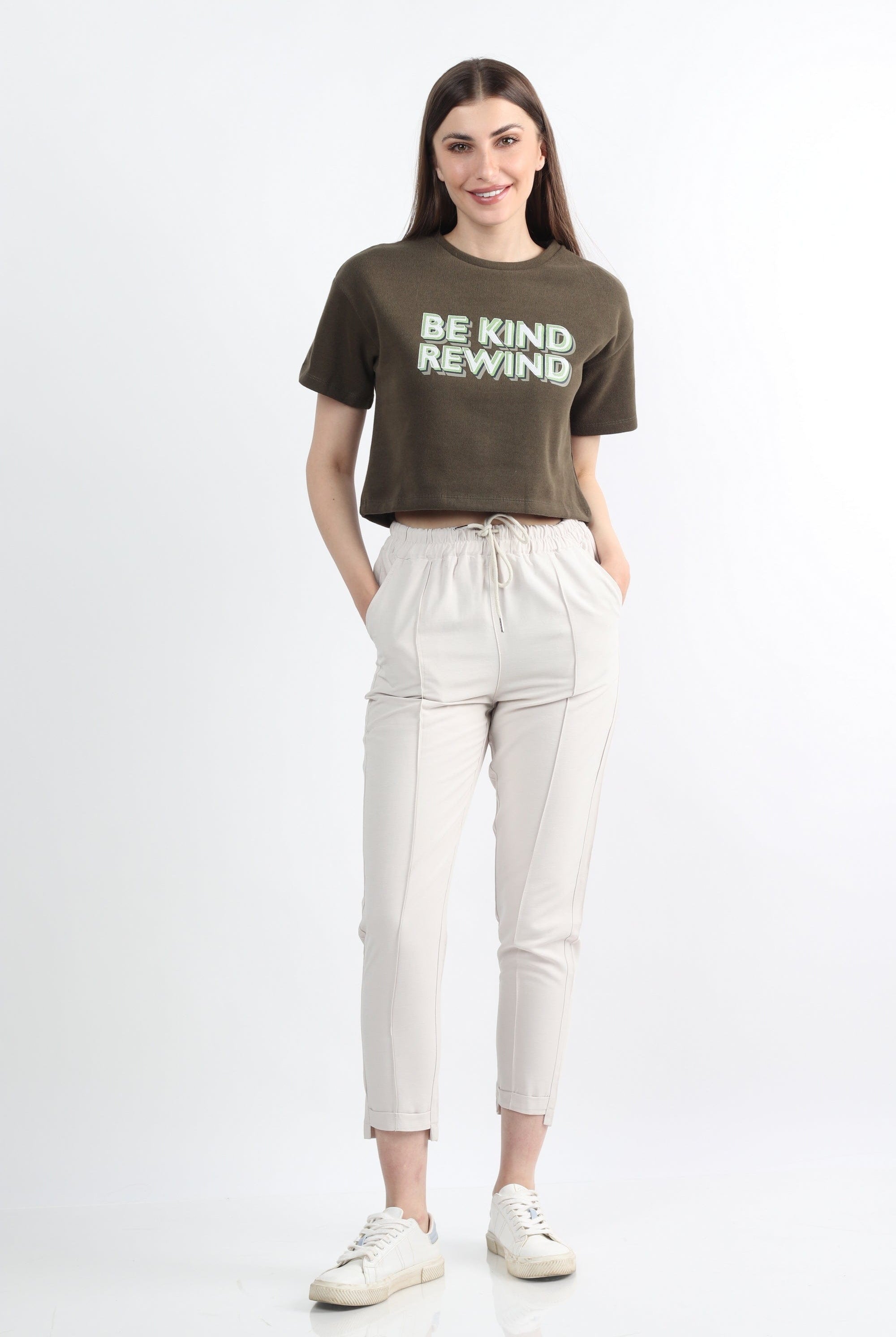 كيتشن بلوزة بطبعة نص بطن نسائي