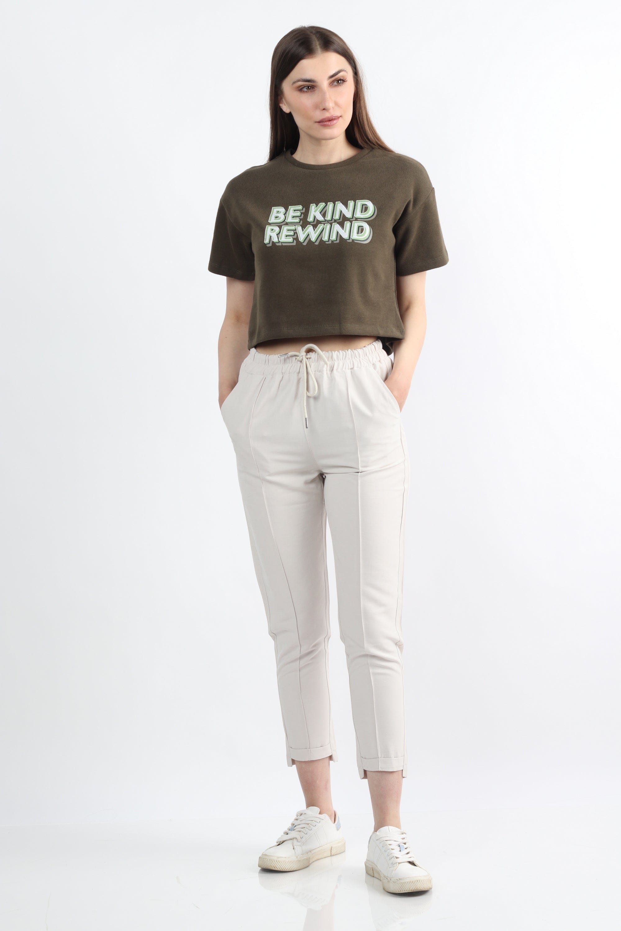 كيتشن بلوزة بطبعة نص بطن نسائي