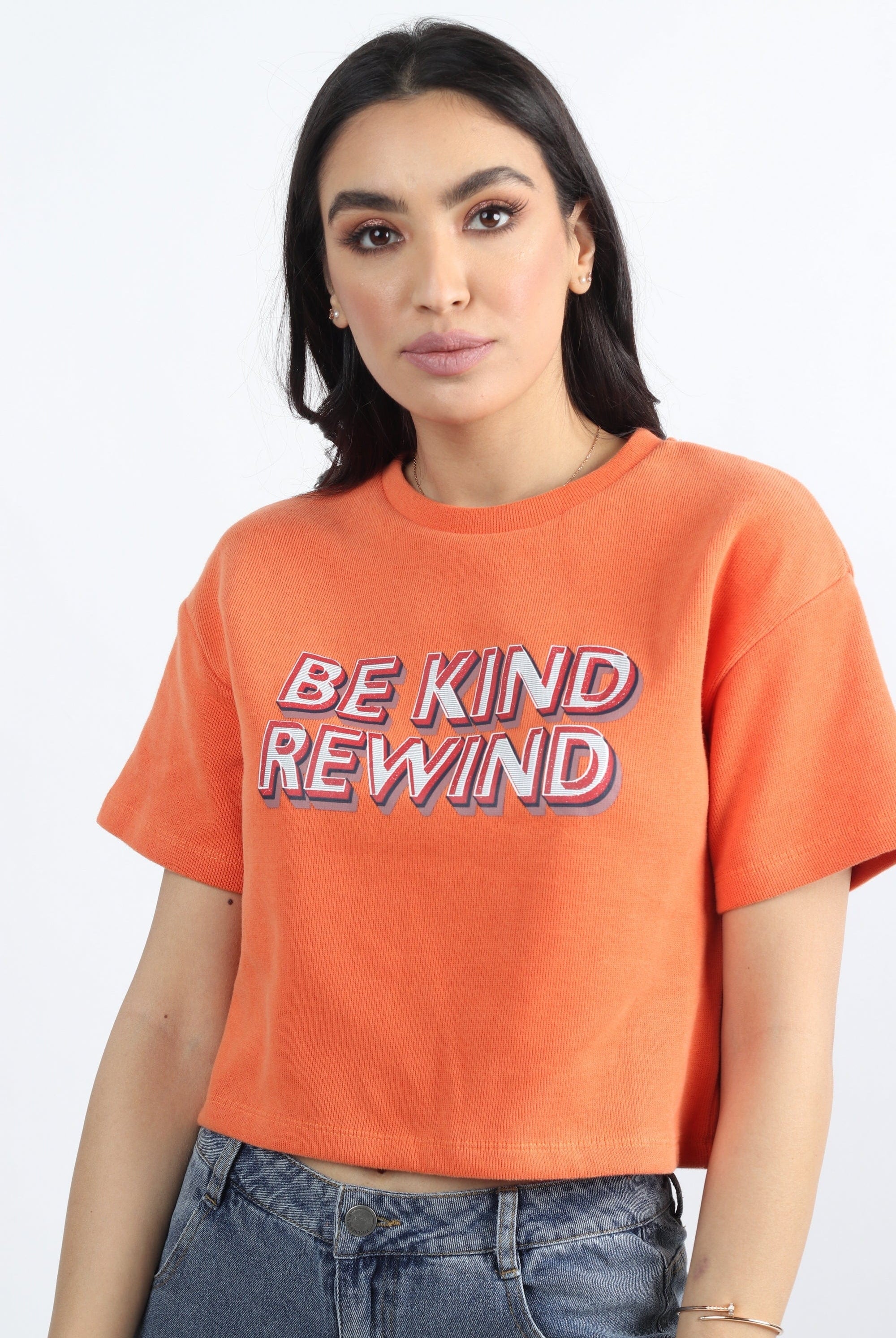 كيتشن بلوزة بطبعة نص بطن نسائي