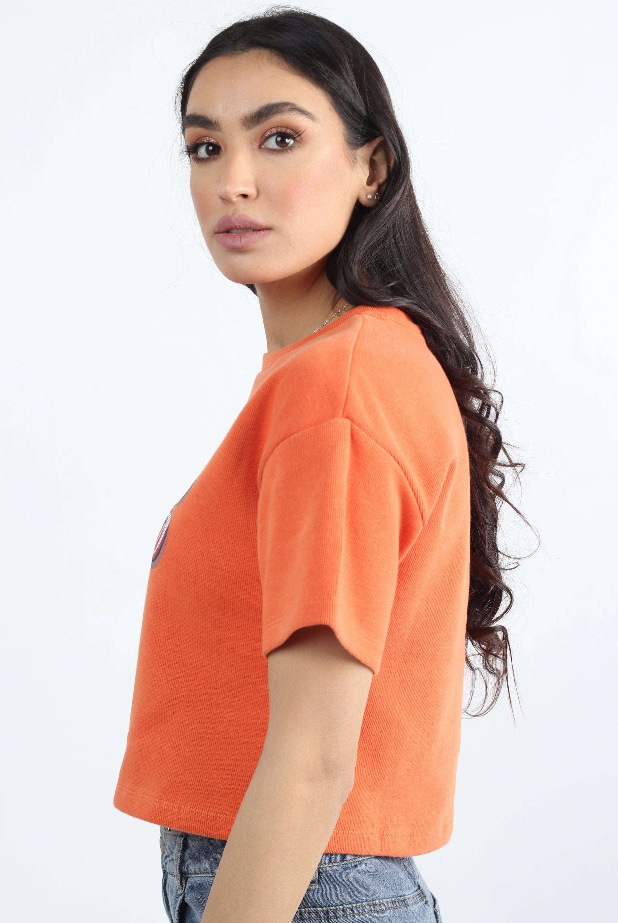 كيتشن بلوزة بطبعة نص بطن نسائي