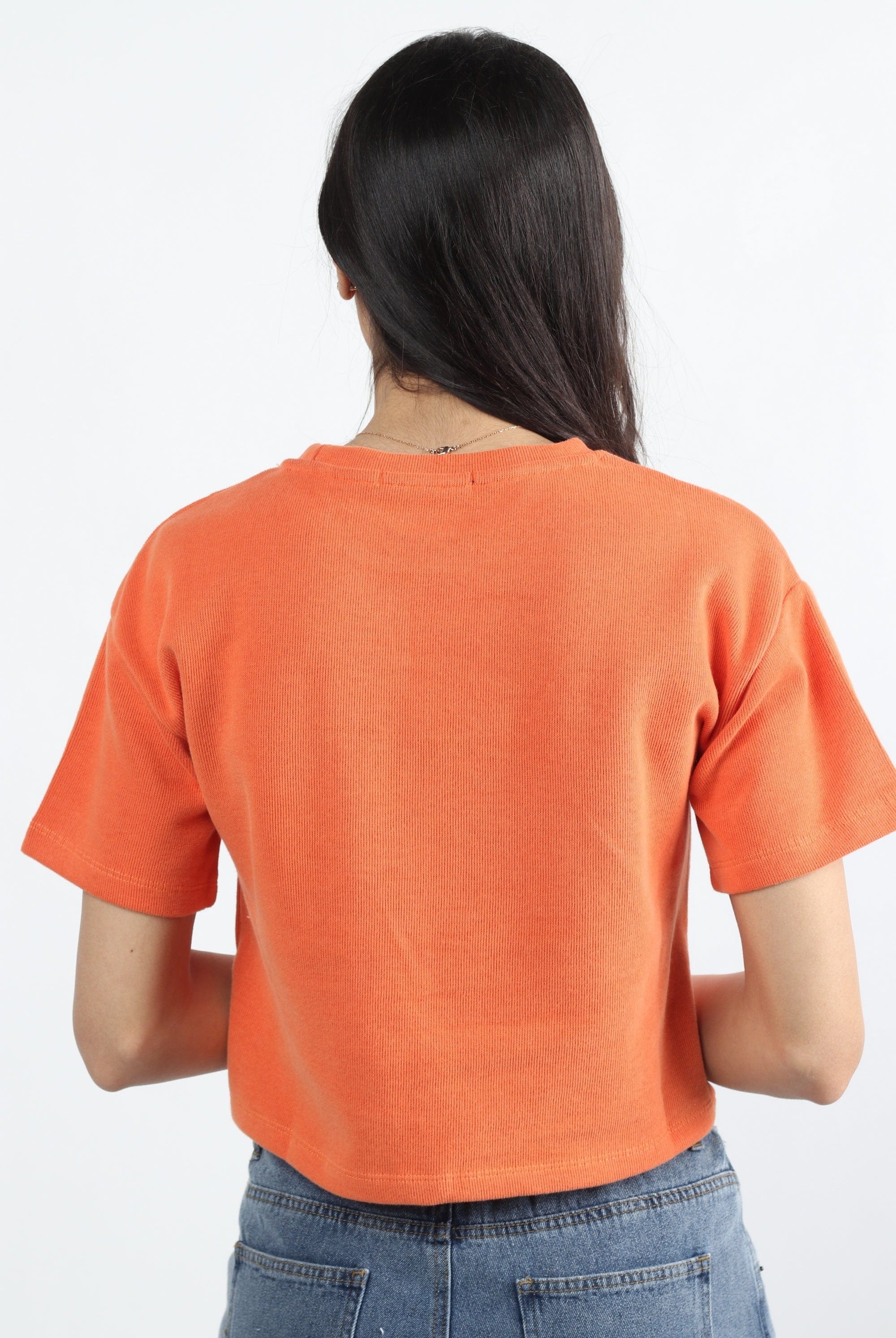 كيتشن بلوزة بطبعة نص بطن نسائي