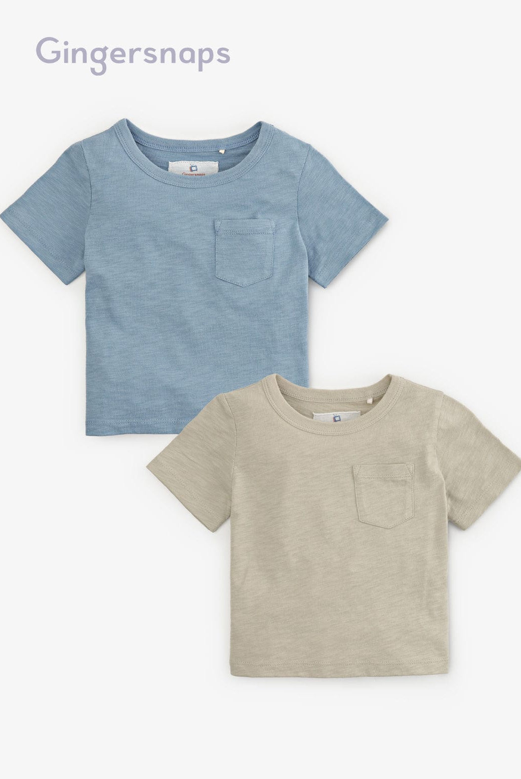 جينجرسنابس تيشيرت أولادي نص كم بجيوب أخضر / أزرق