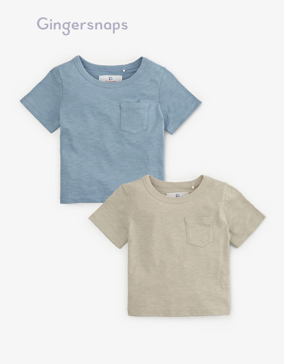 جينجرسنابس تيشيرت أولادي نص كم بجيوب أخضر / أزرق